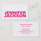 はっきりしたなピンクのミニマリストのカッコいいの名刺 名刺 (正面/裏面)