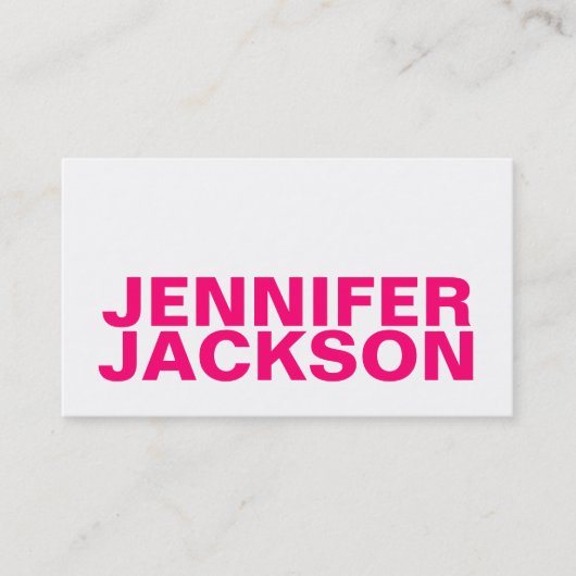 はっきりしたなピンクのミニマリストのカッコいいの名刺 名刺 (正面)