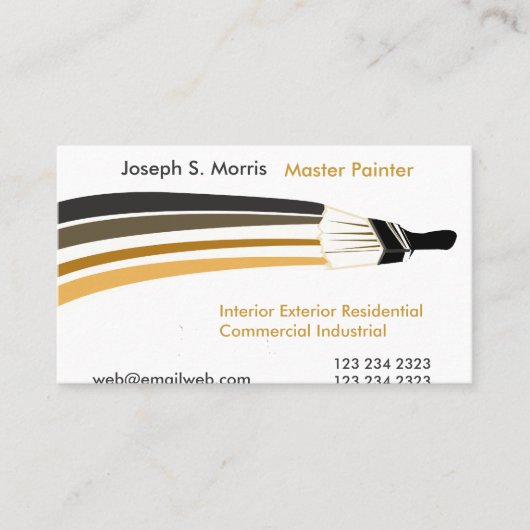 はっきりしたなブラシストローク専門の塗装業者 名刺 (正面)