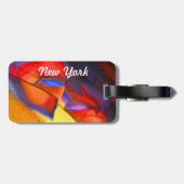 はっきりしたなモダンなデザインBLUE-ORANGE-YELLOWの荷物のラベル ラゲッジタグ (裏面横)