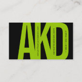 はっきりしたなモノグラムの名刺の黒の緑のピンク 名刺 (裏面)