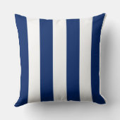 はっきりしたなロイヤルブルーおよび白のストライプ クッション (裏面)