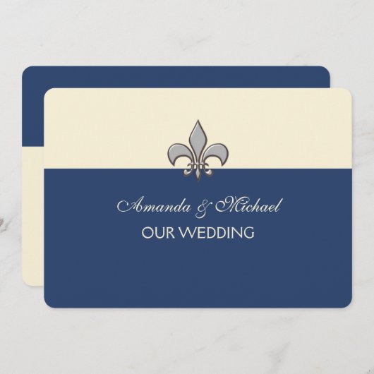 はっきりしたな優雅の銀の(紋章の)フラ・ダ・リの保存日付 セーブザデート (正面/裏面)