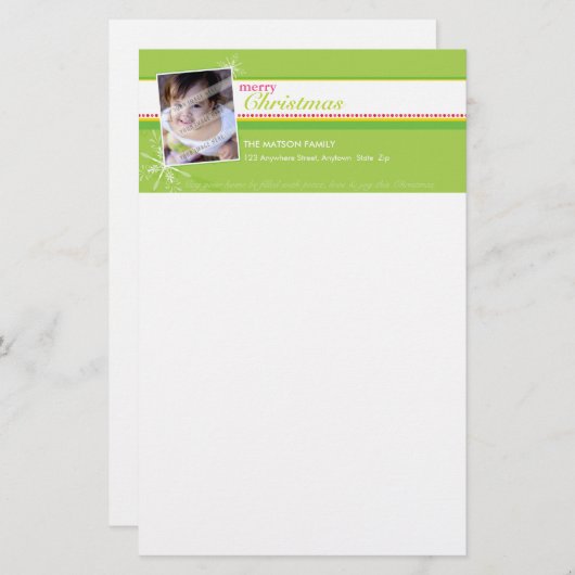 はっきりしたな写真のクリスマスのNOTEPAPER:: brightlyflaked 2 便箋 (正面/裏面)