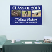 はっきりしたな卒業生の濃紺のお祝い3の写真 横断幕 (トレードショー)