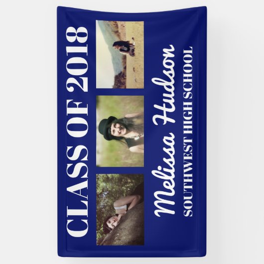 はっきりしたな卒業生の濃紺のお祝い3の写真 横断幕 (縦)