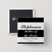 "はっきりしたな名前およびDaと花嫁の母"は縞で飾ります 缶バッジ (正面&裏面)