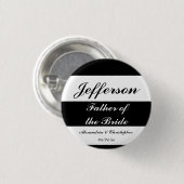 "はっきりしたな名前及び日付と花嫁の父"は縞で飾ります 缶バッジ (正面&裏面)