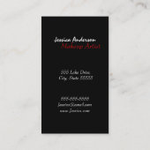 はっきりしたな声明のメーキャップアーティスト 名刺 (裏面)