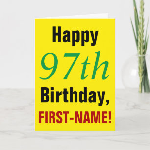 はっきりしたな大きい文字第97誕生日の挨拶状 カード