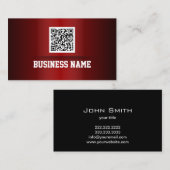 はっきりしたな専門の赤い金属QRコード 名刺 (正面/裏面)