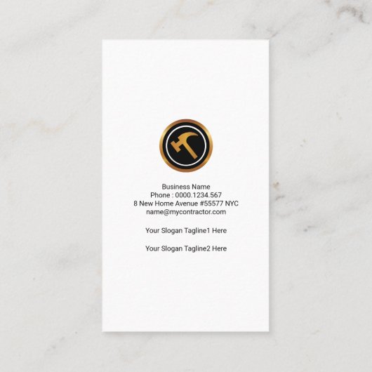 はっきりしたな建築業者の額縁の概要の建築 名刺 (裏面)