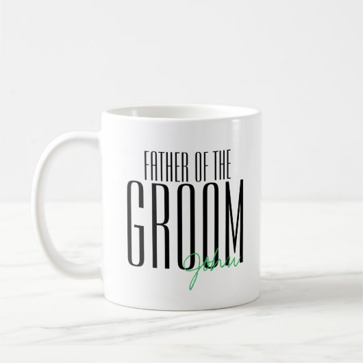 はっきりしたな手紙"新郎の父"の結婚披露宴 コーヒーマグカップ (左)