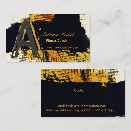 はっきりしたな打撃の水彩画の抽象芸術の情熱 名刺 (正面/裏面)