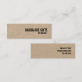 はっきりしたな文字のクラフト紙のハンドメイドのギフトのラベル スキニー名刺 (正面/裏面)