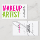 はっきりしたな文字のメーキャップアーティスト 名刺 (正面/裏面)