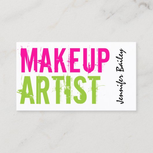 はっきりしたな文字のメーキャップアーティスト 名刺 (正面)