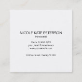 はっきりしたな文字の白黒化粧 スクエア名刺 (裏面)