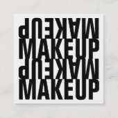 はっきりしたな文字の白黒化粧 スクエア名刺 (正面)