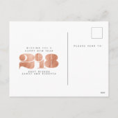 はっきりしたな新年(ばら色の金ゴールド) シーズンポストカード (裏面)