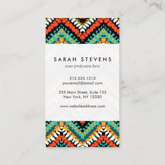 はっきりしたな民族の天然種族パターン 名刺 (裏面)