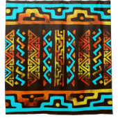 はっきりしたな民族パターンn.6 シャワーカーテン (正面)