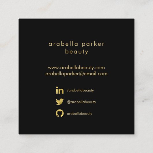 はっきりしたな水彩画のしぶきのカスタム スクエア名刺 (裏面)