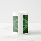 はっきりしたな深緑色の英国国旗 ボーンチャイナマグカップ (正面)