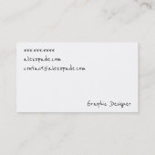 はっきりしたな白黒グラフィック・デザインの名刺 名刺 (裏面)