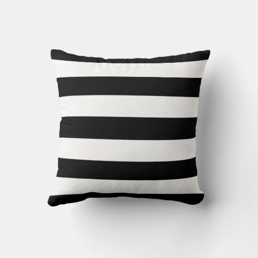 はっきりしたな白黒ストライプのデザイン クッション (裏面)