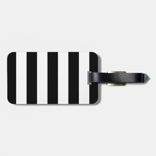 はっきりしたな白黒ストライプのデザイン ラゲッジタグ (裏面横)