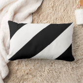 はっきりしたな白黒ストライプ-枕 ランバークッション (ブランケット)