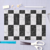 はっきりしたな白黒大理石パターン 薄葉紙 (クラフト)