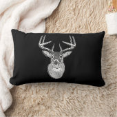 はっきりしたな白黒尾シカの木びき台 ランバークッション (ブランケット)