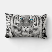 はっきりしたな白黒青い目のトラ ランバークッション (裏面)