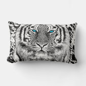 はっきりしたな白黒青い目のトラ ランバークッション (正面)