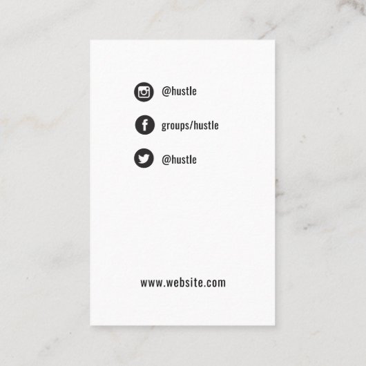 はっきりしたな社会的な媒体カードテンプレート- 名刺 (裏面)