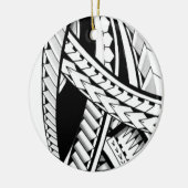 はっきりしたな種族のポリネシアの島のハワイのtatauのデザイン セラミックオーナメント (左)