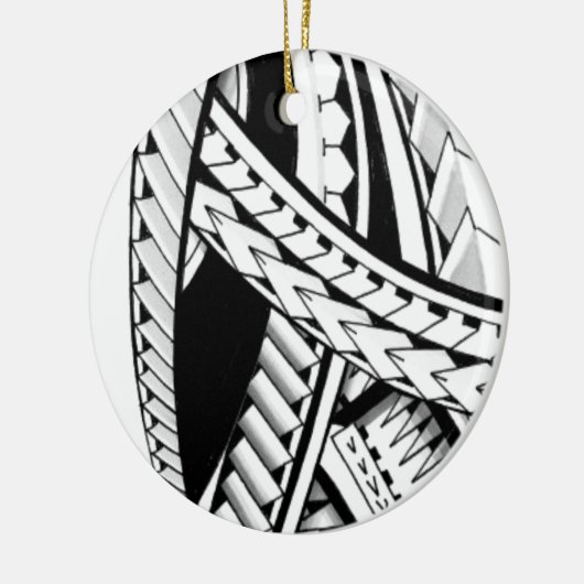 はっきりしたな種族のポリネシアの島のハワイのtatauのデザイン セラミックオーナメント (左)