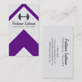 はっきりしたな紫色のパーソナルトレーナー及びフィットネス 名刺 (正面/裏面)
