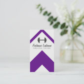 はっきりしたな紫色のパーソナルトレーナー及びフィットネス 名刺 (スタンド正面)