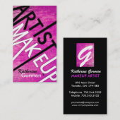 はっきりしたな織り目加工のメーキャップアーティストの名刺 名刺 (正面/裏面)