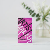 はっきりしたな織り目加工のメーキャップアーティストの名刺 名刺 (スタンド正面)