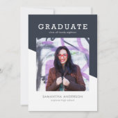 はっきりしたな色の卒業の招待状 招待状 (正面)