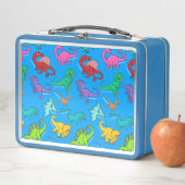 はっきりしたな色の恐竜の錫の金属のお弁当箱 メタルランチボックス (インサイチュ)