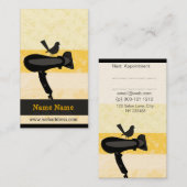 はっきりしたな花いっぱいのマネシツグミのヘアードライヤーのサロンのスタイリスト 予約カード (正面/裏面)