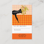 はっきりしたな花の美容師の打撃のドライヤーの破裂音 予約カード (裏面)