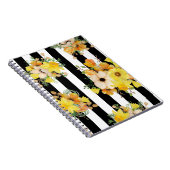 はっきりしたな花柄の黄色の花 ノートブック (右側)