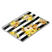 はっきりしたな花柄の黄色の花 ノートブック (左側)