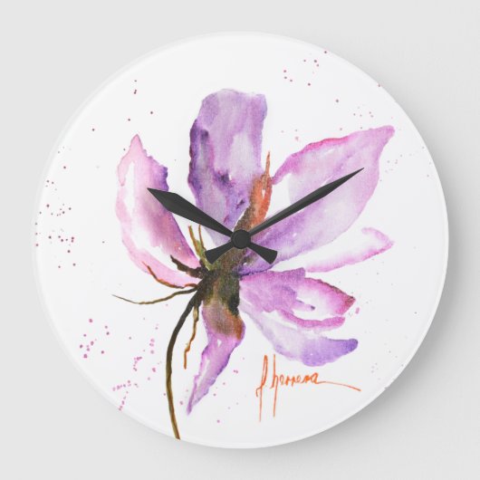 はっきりしたな花柄IV ラージ壁時計 (正面)